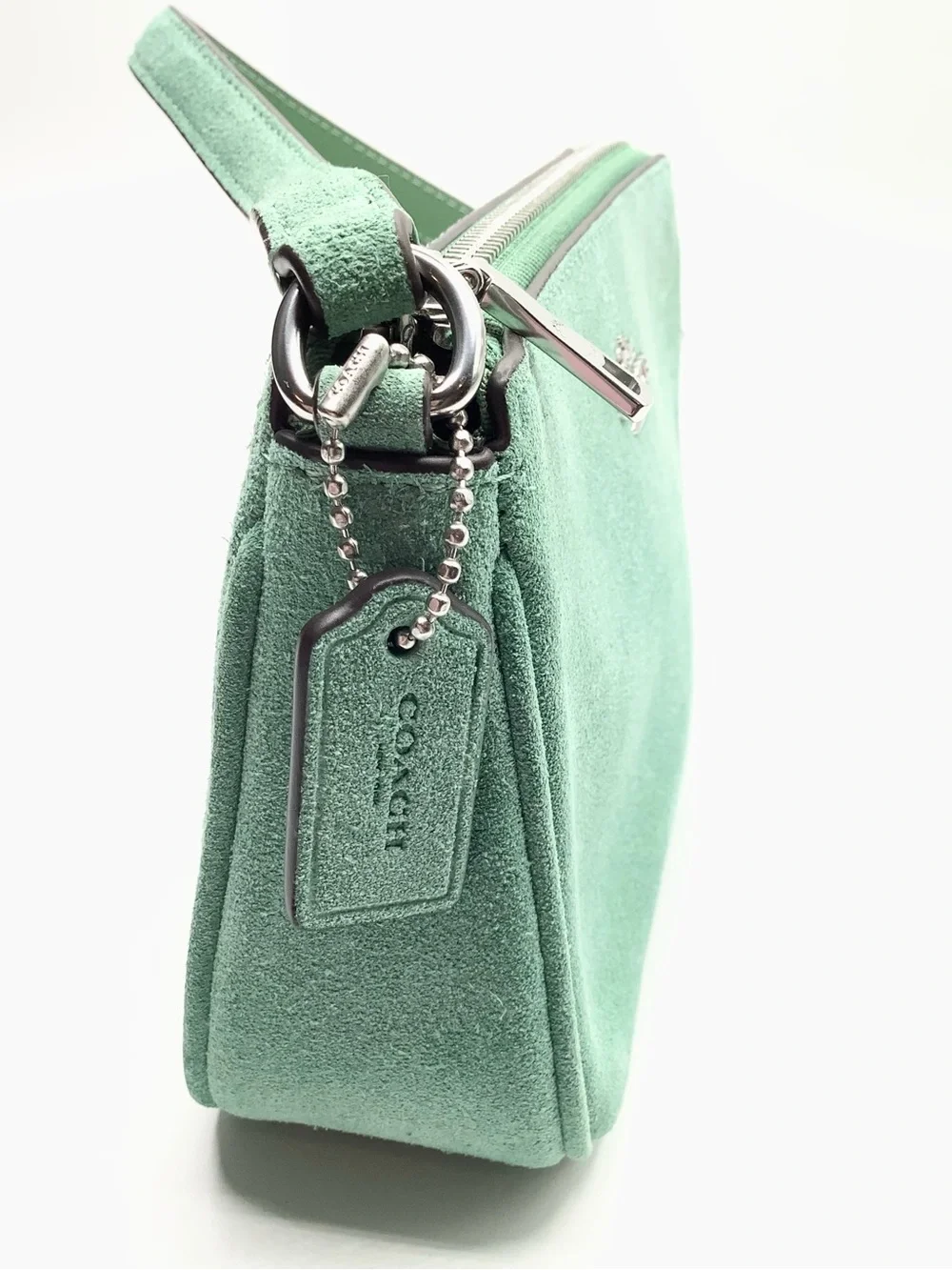 COACH Nolita 19 Shoulder Bag in Mint Green Suede with Silver Tone Hardware - NWT